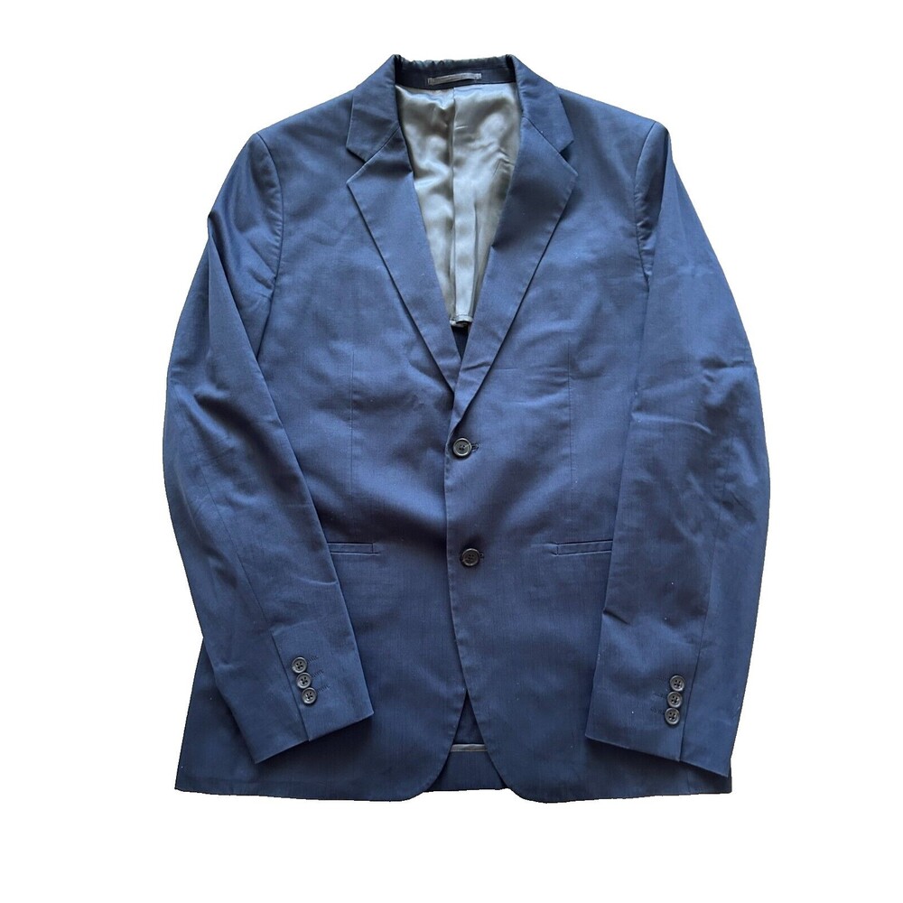 Theory Men's  Blazer Two Button Wool Navy Large 40 Chambers Slim-Fit Sportcoat